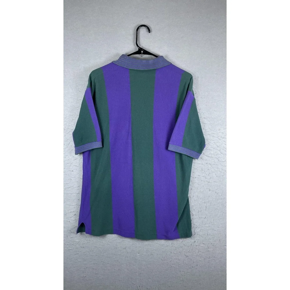 Vintage Atlanta 1996 Olympics Rugby‎ Polo Shirt Mens Large Green Purple Striped